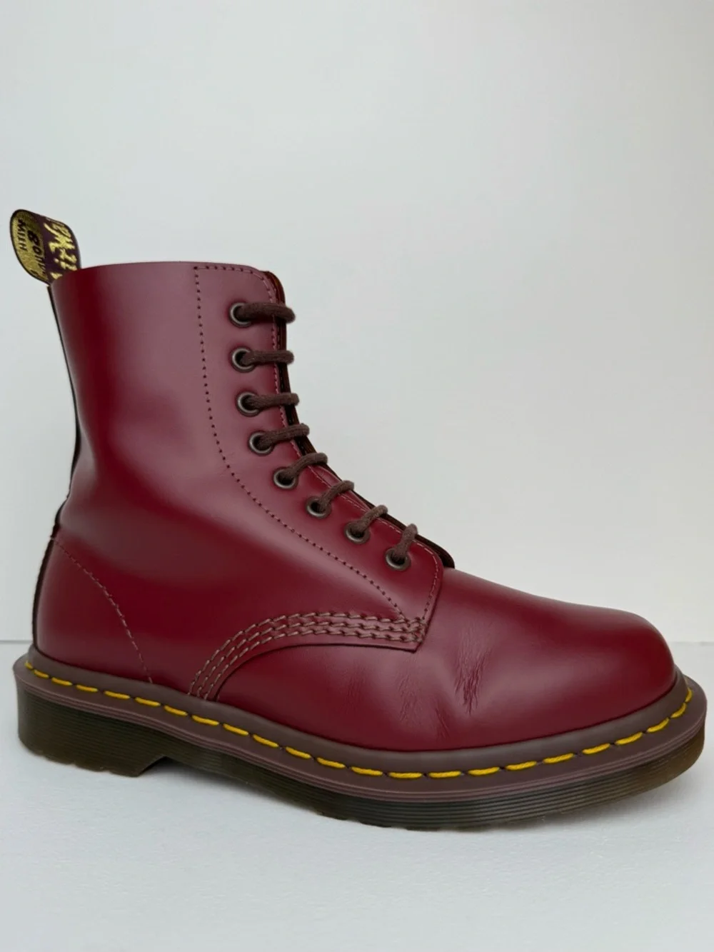 Dr. Martens Oxblood Red MIE Quilon Leather 1460 Lace Up 8 Eye Boots UK 5